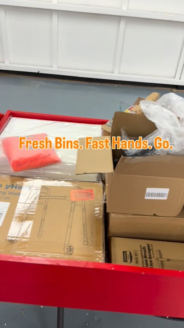 Inside Amazing Dealz - bin store floor view