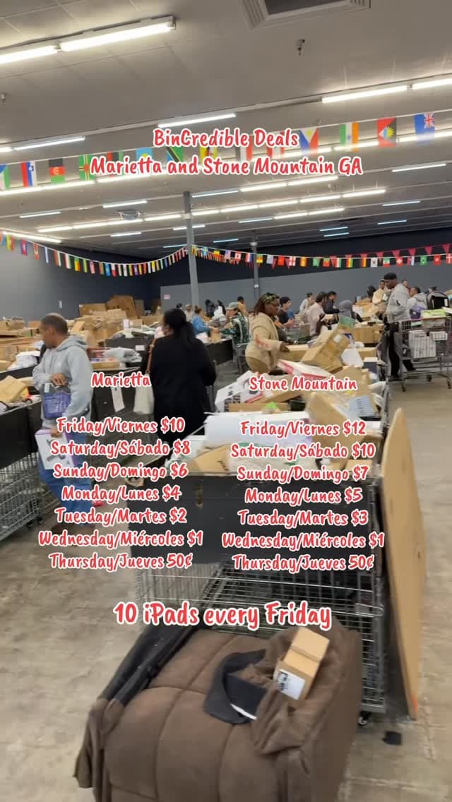 Inside BinCredible Deals — bin store floor view