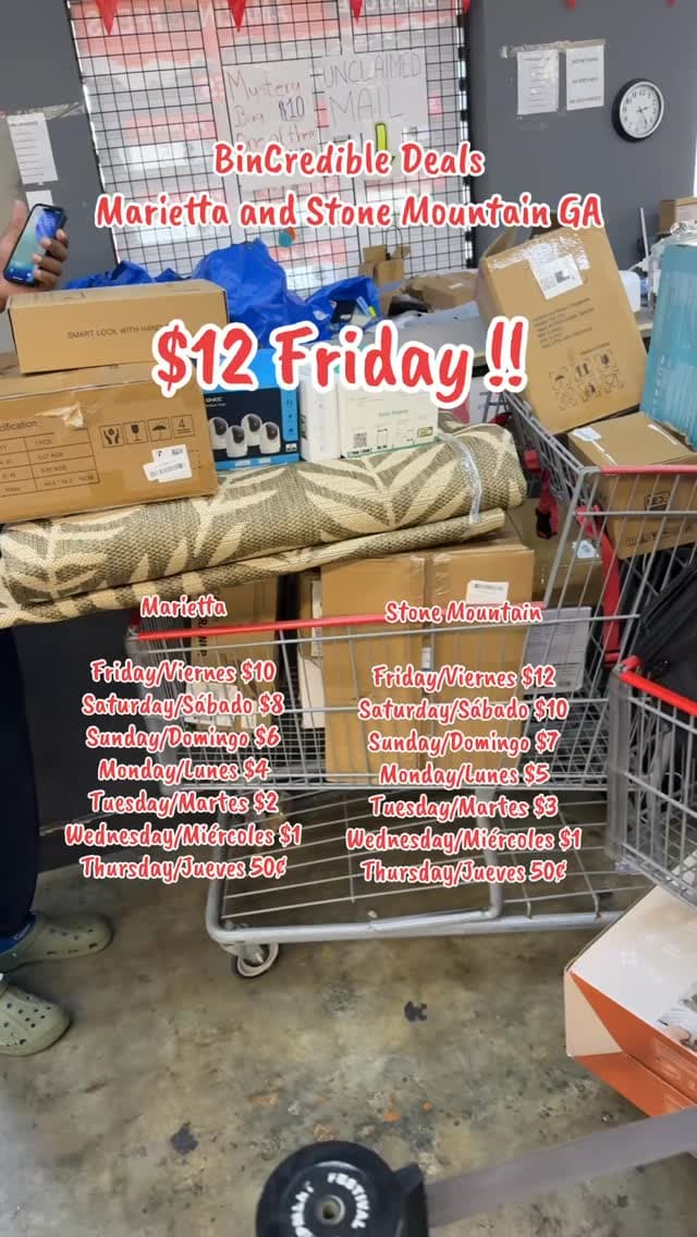 Inside BinCredible Deals — bin store floor view
