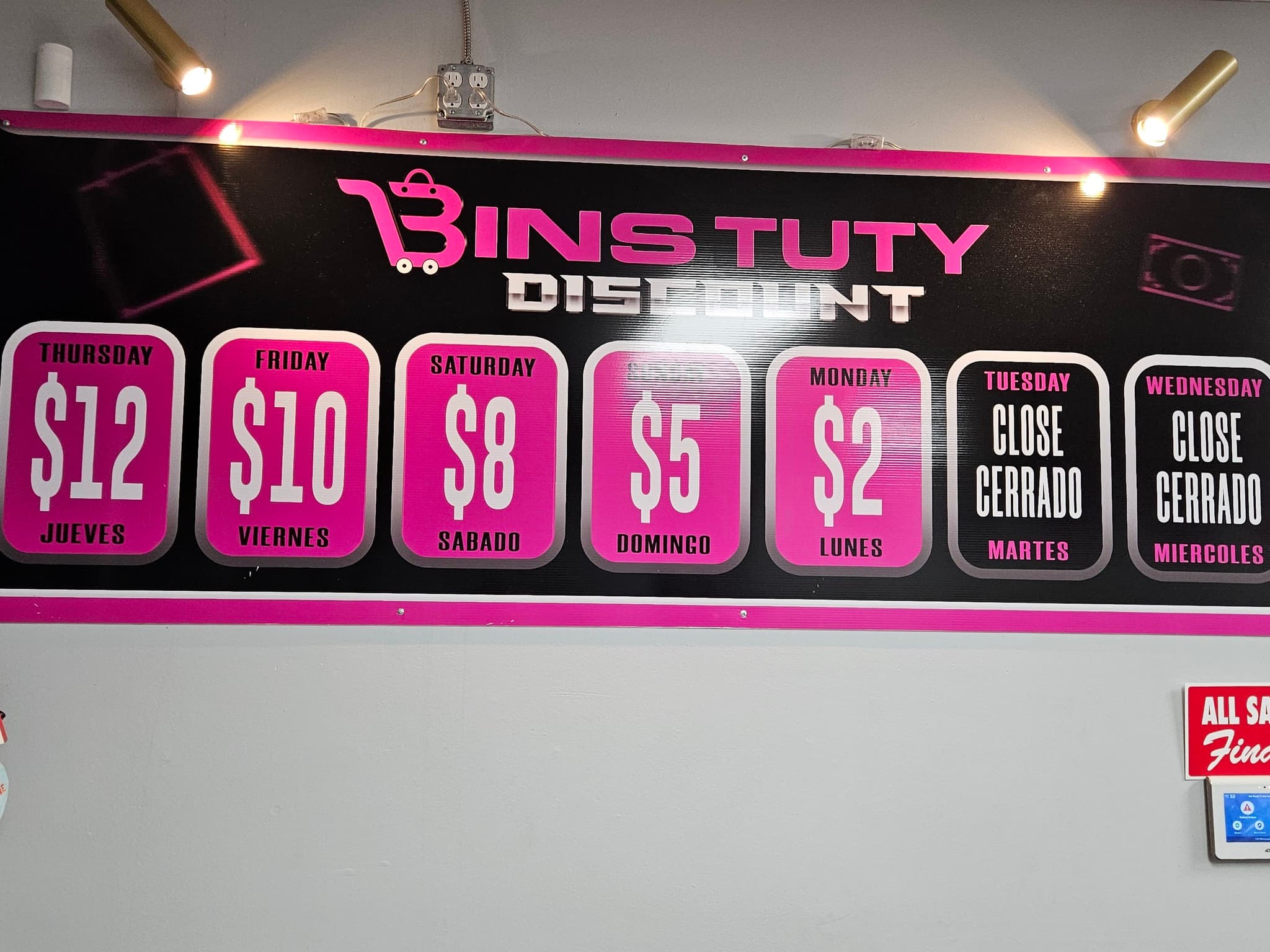 Bins Tuty Discount