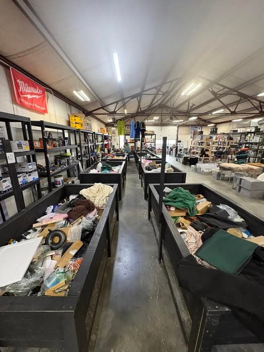 Inside Cheaper Things - bin store floor view