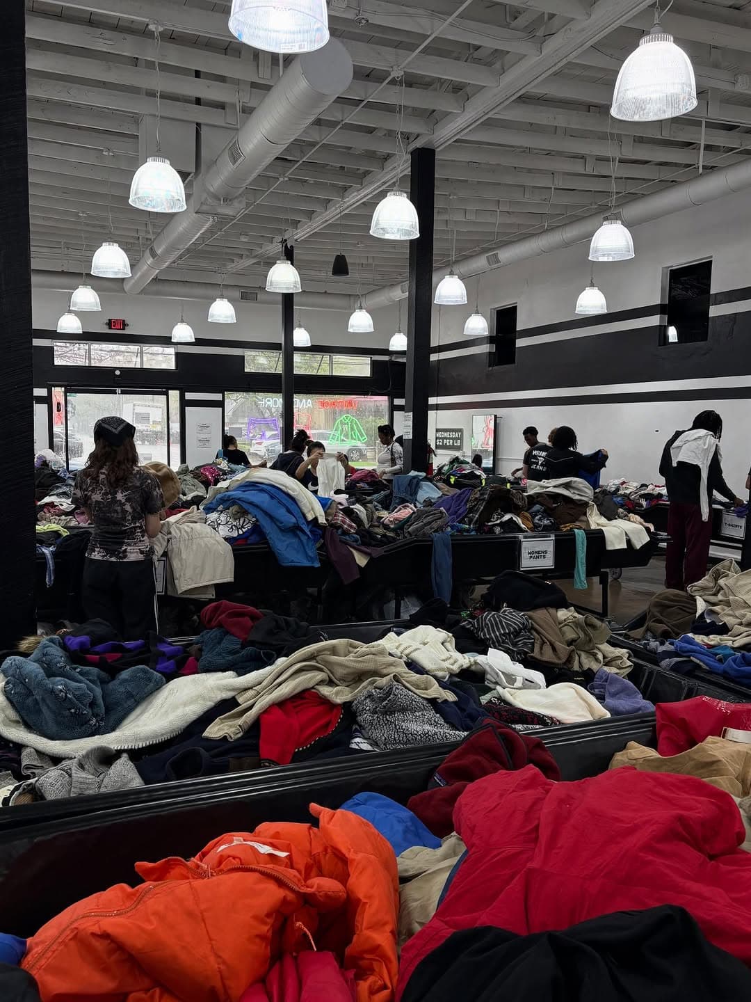 Inside Daily Deals Outlet - bin store floor view