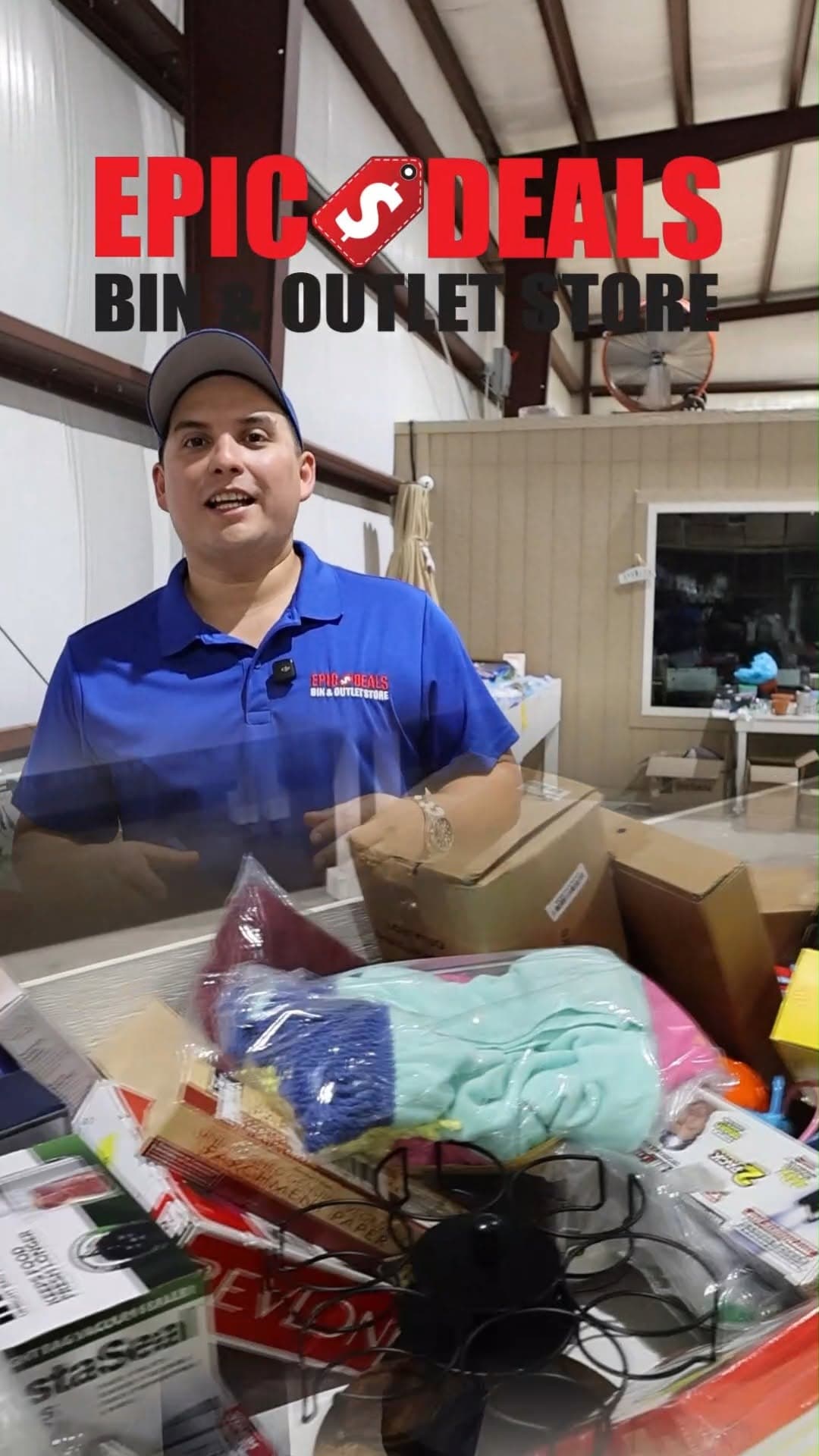 Inside Epic Deals Bin & Outlet Store - bin store floor view