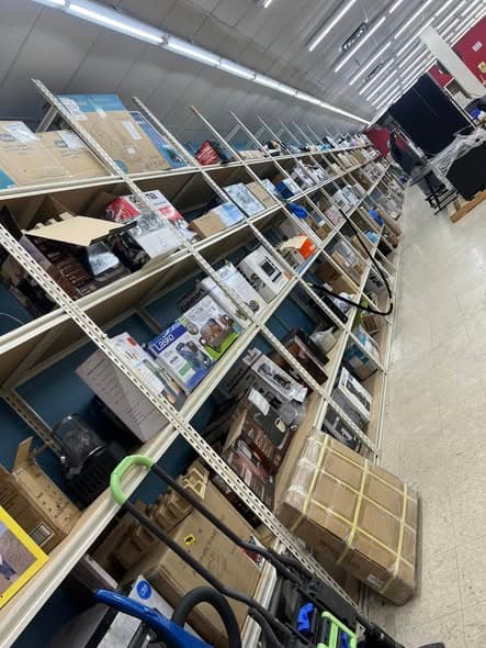 Inside Flamin Hot Deals - bin store floor view