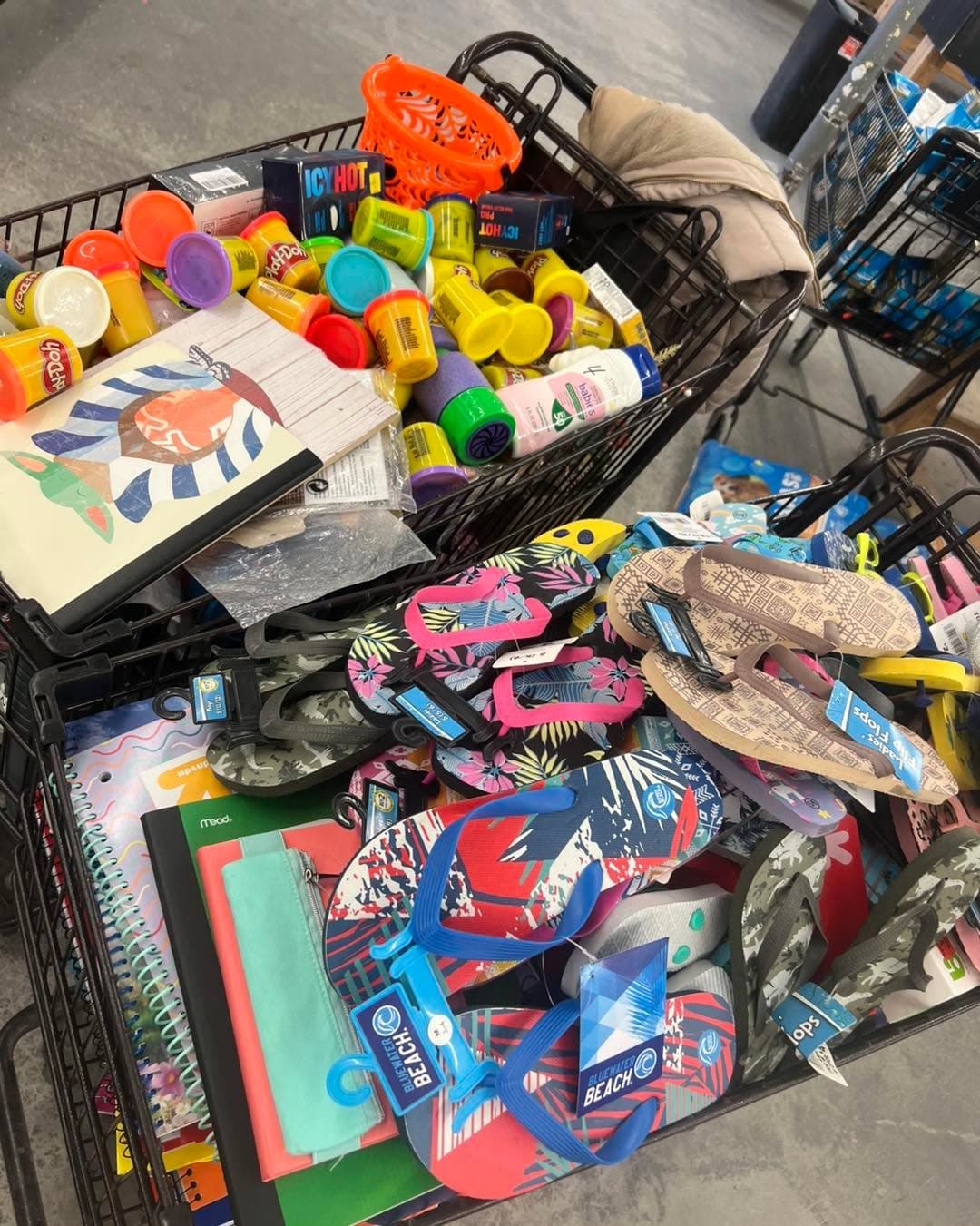 Inside Hot Bargain Depot - bin store floor view