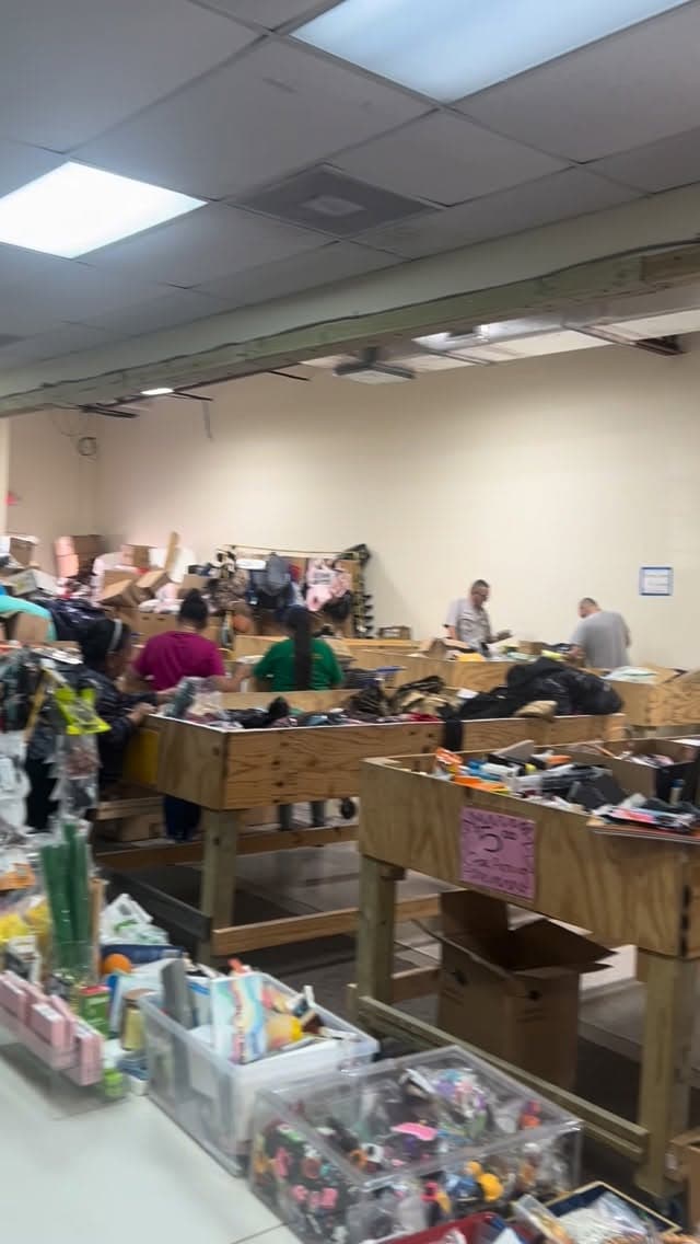 Inside Kingdom Outlet - bin store floor view