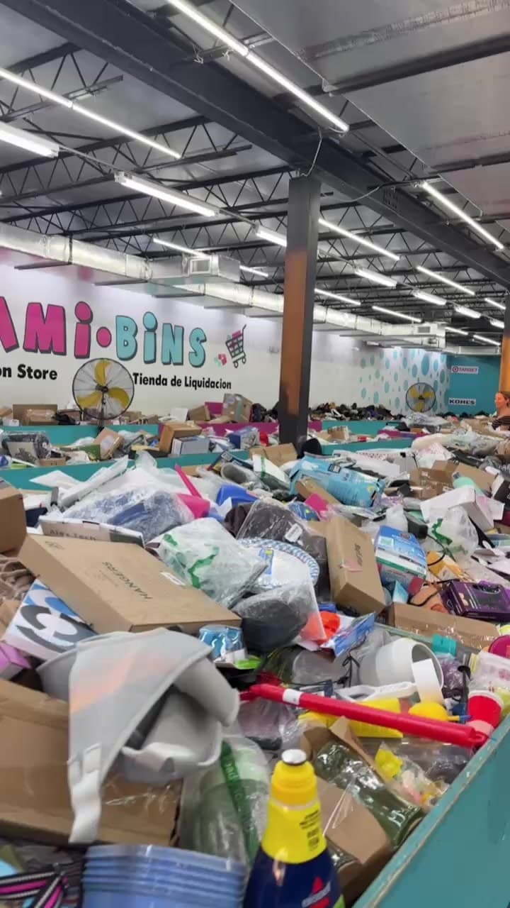 Inside Miami Bins - bin store floor view