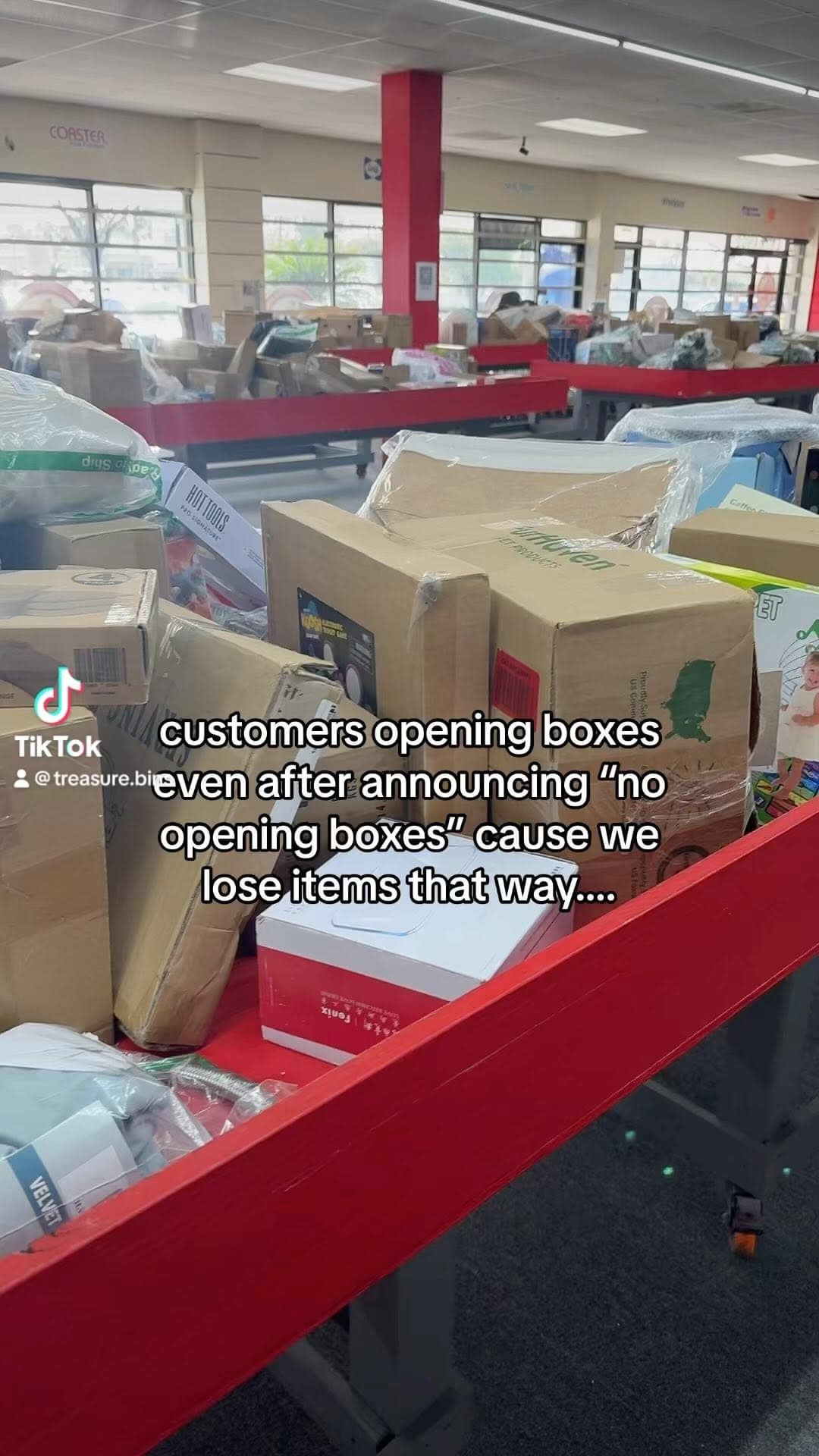 Inside Treasure Bins - bin store floor view