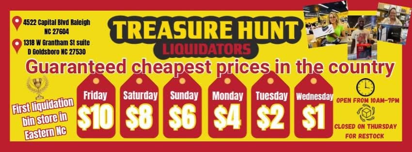 Treasure Hunt Liquidators Bin Mega Store